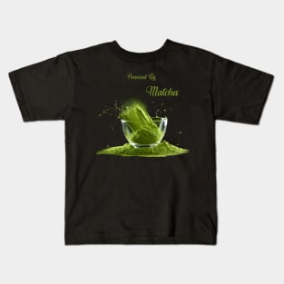 Powered By Matcha Green Tea Lover Kids T-Shirt